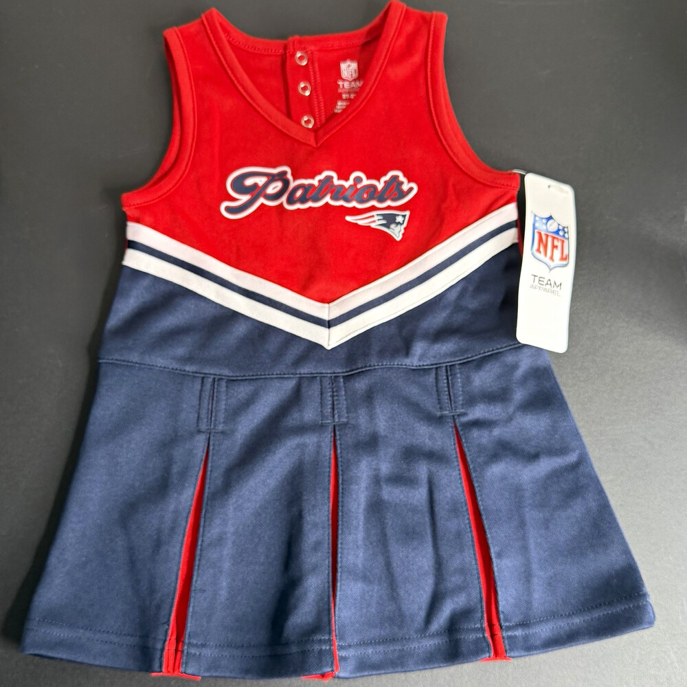 NFL Team Apparel New England Patriots Girls Dress 2T Red Blue White NFL